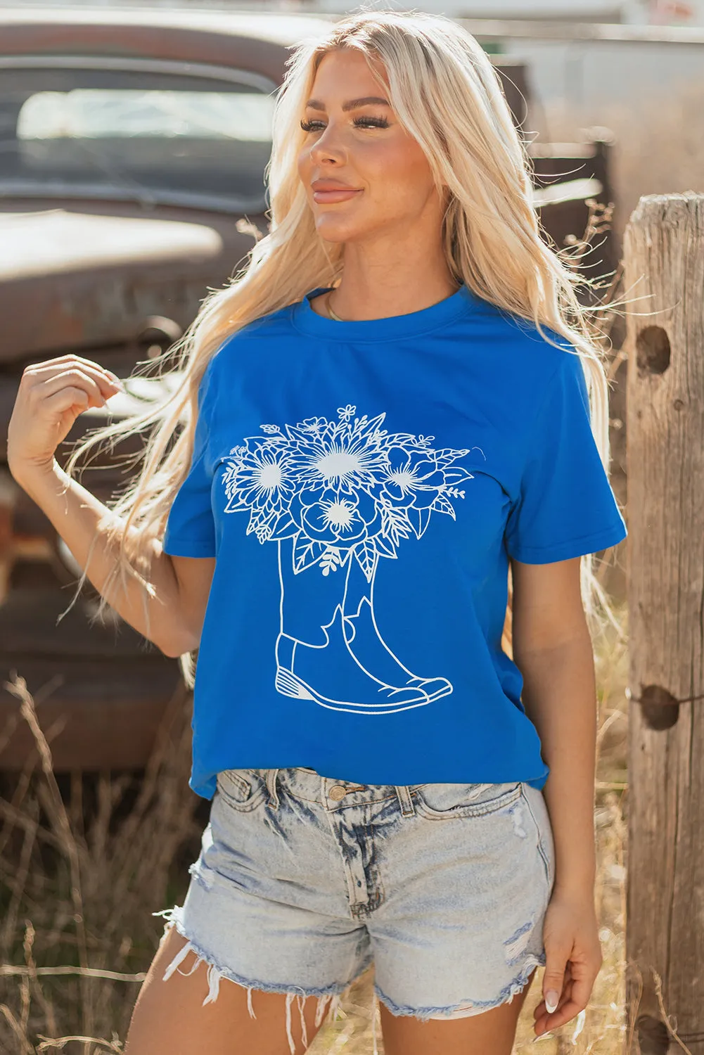 Sunflower Boots Western Fashion Tee by Threaded Pear sold by Zulily product image thumbnail 3
