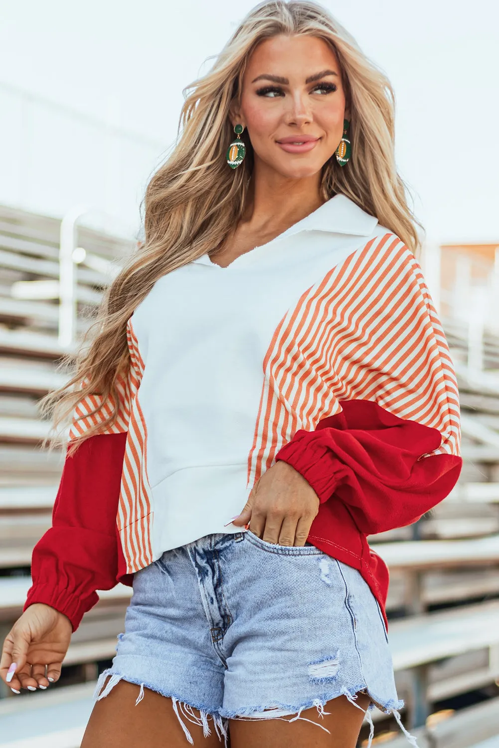 Autumn Striped Oversized Sweatshirt by Threaded Pear sold by Zulily product image thumbnail 3