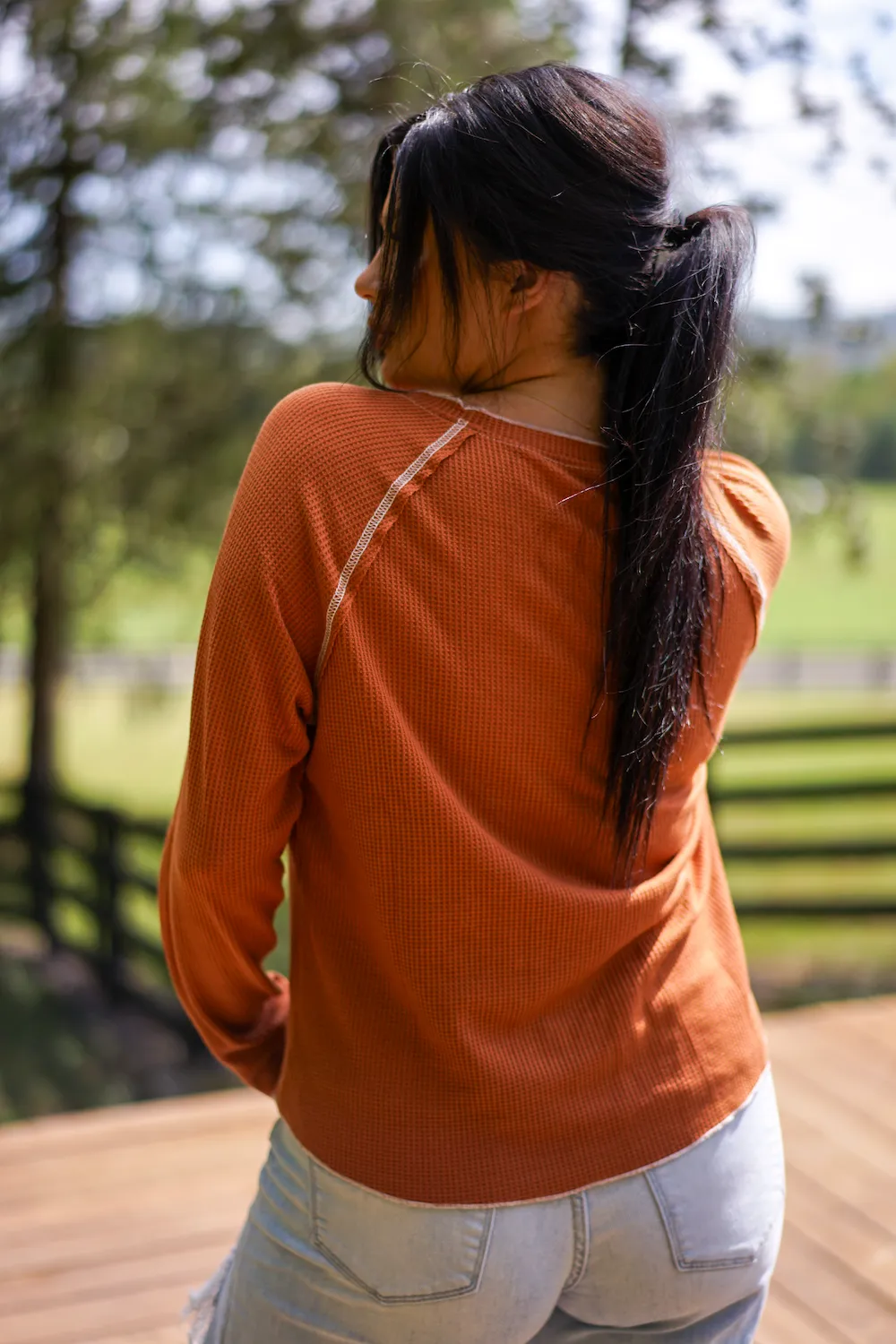 Cataleya Textured Round Neck Long Sleeve Top by Threaded Pear sold by Zulily product image thumbnail 2