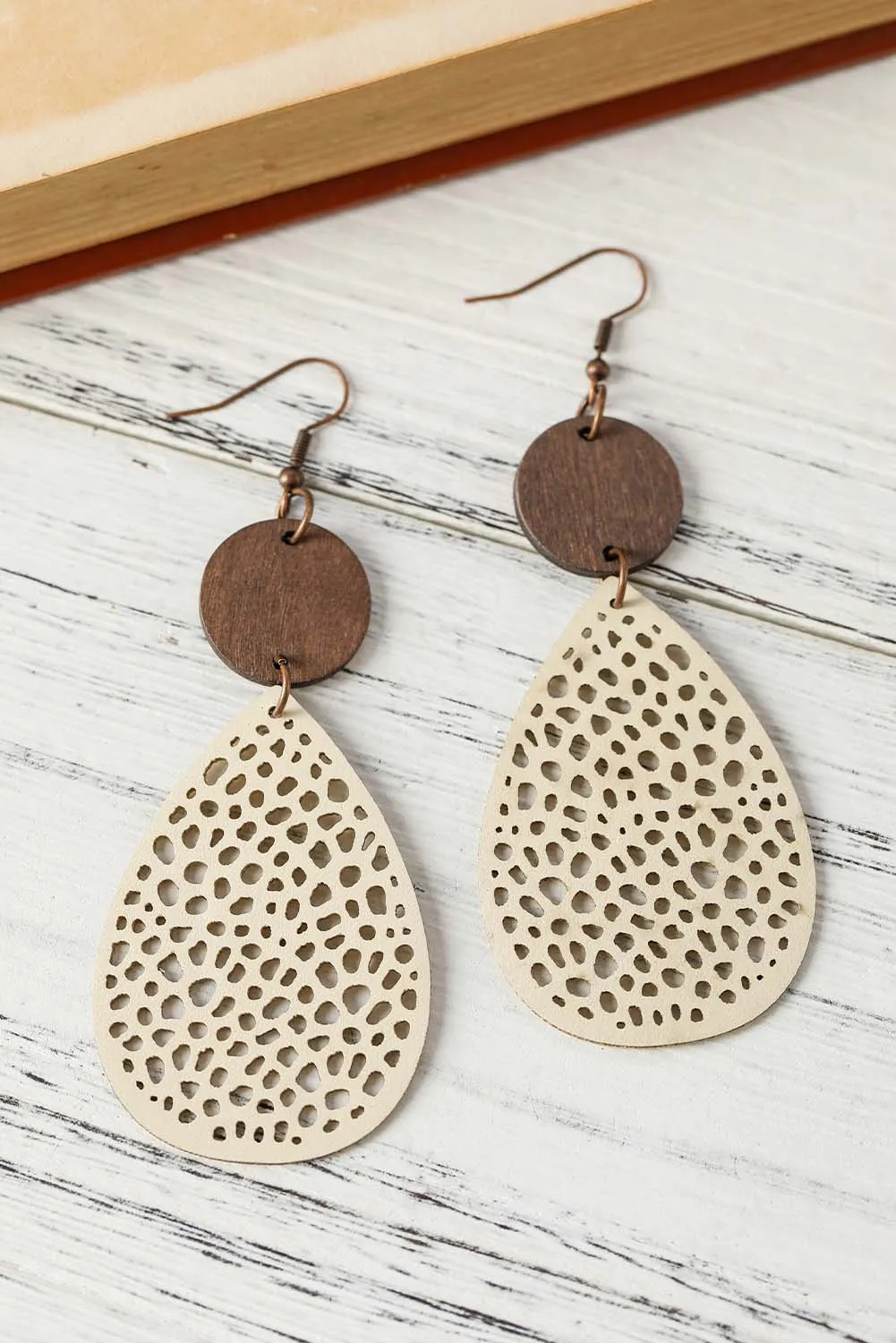 Cut-Out Water Drop Hook Earrings by Threaded Pear sold by Zulily product image thumbnail 3