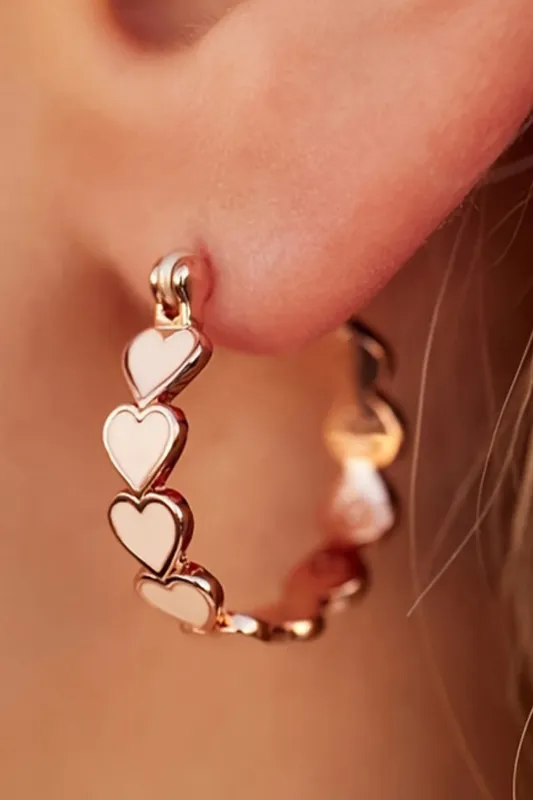 Heart Shape Small Hook Earrings by Threaded Pear made by Threaded Pear