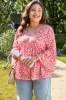 Lena Plus Size Floral V Neck Blouse by Threaded Pear sold by Zulily