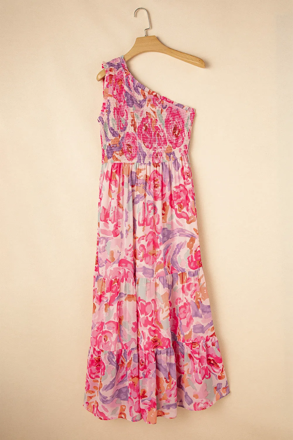 Malaysia Floral Print Shirred One Shoulder Maxi Dress by Threaded Pear sold by Zulily product image thumbnail 5