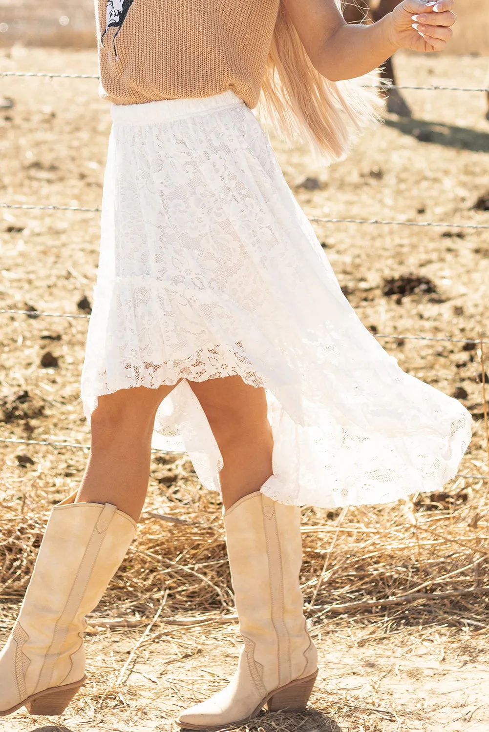 Melany Ruffled High-low Hem Midi Skirt by Threaded Pear sold by Zulily product image thumbnail 5