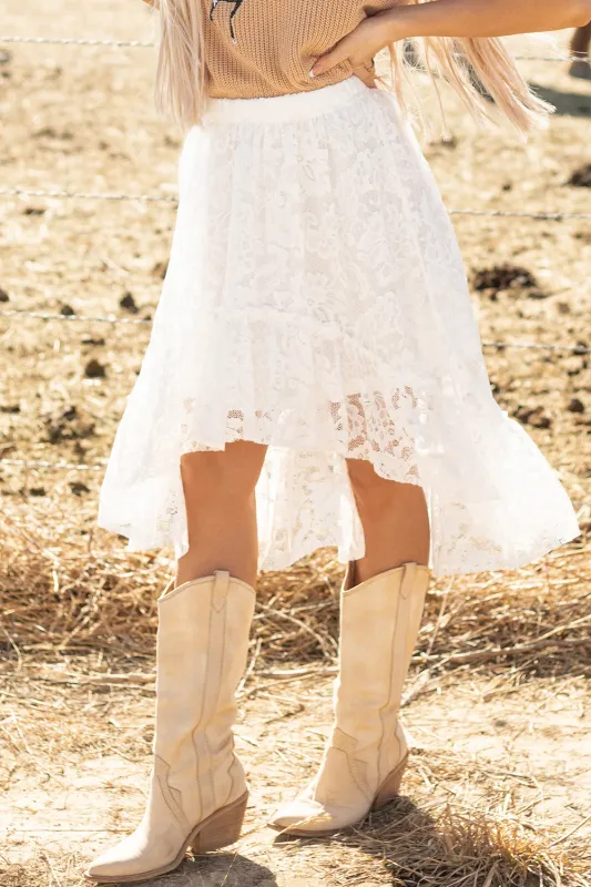 Melany Ruffled High-low Hem Midi Skirt by Threaded Pear sold by Zulily