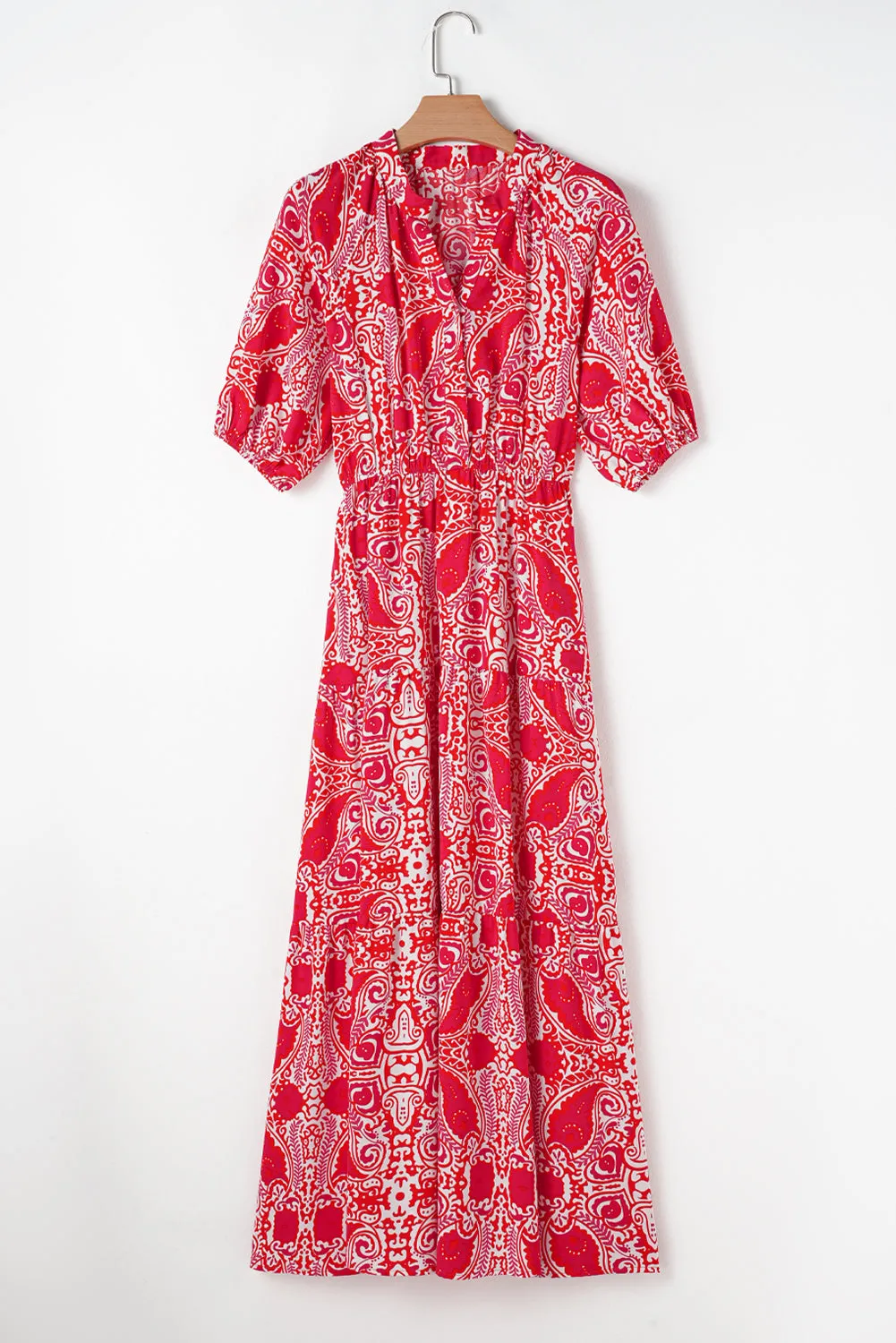 Raquel Paisley Side Slit Maxi Dress by Threaded Pear sold by Zulily product image thumbnail 5