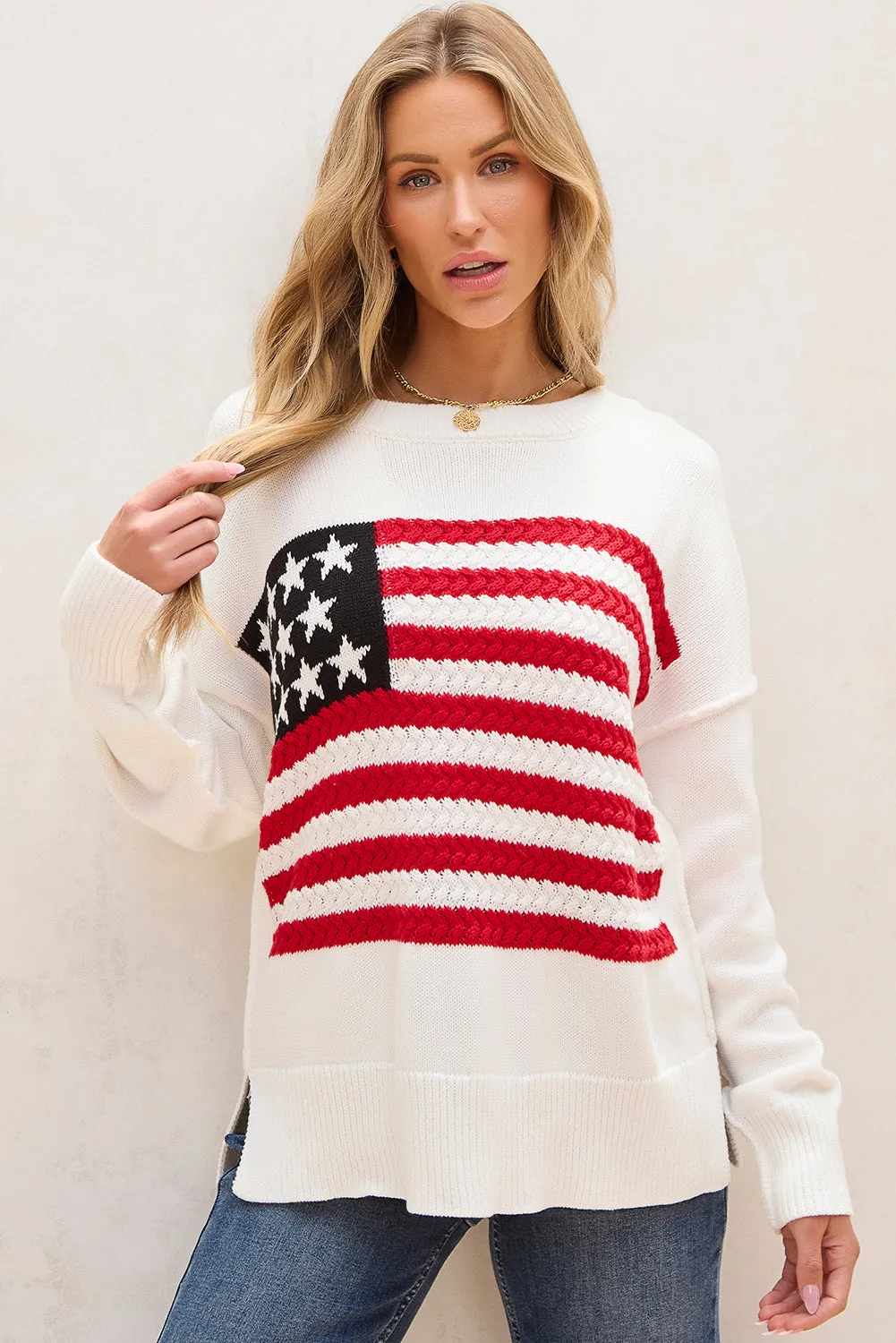 Lakelyn American Flag Sweater by Threaded Pear sold by Zulily product image thumbnail 5