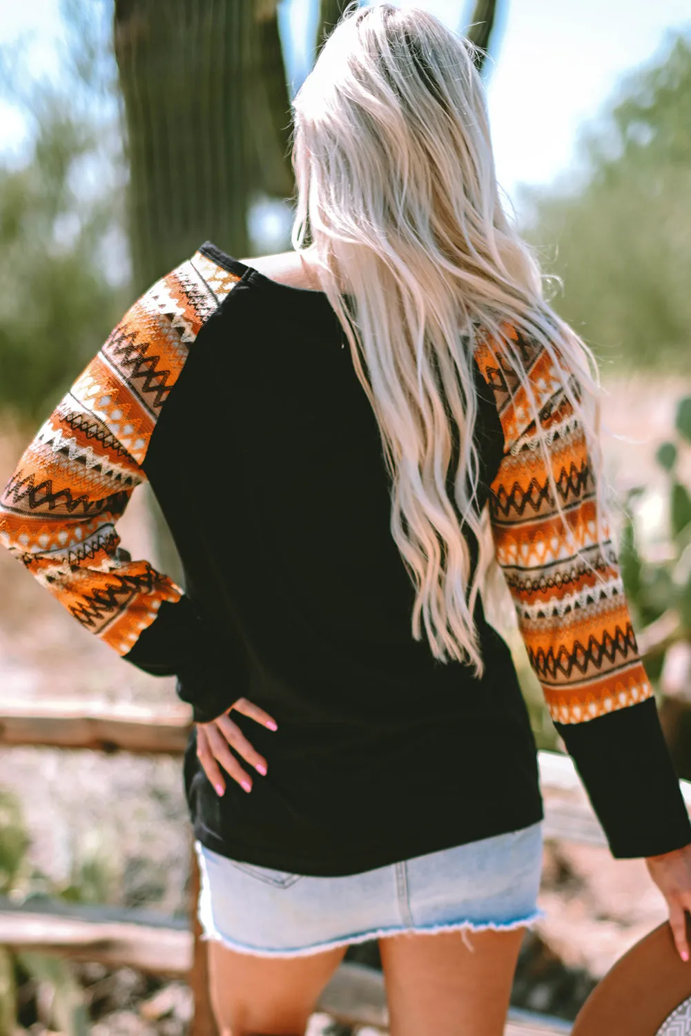 Aurora Raglan Patchwork Long Sleeve Top by Threaded Pear sold by Zulily product image thumbnail 2