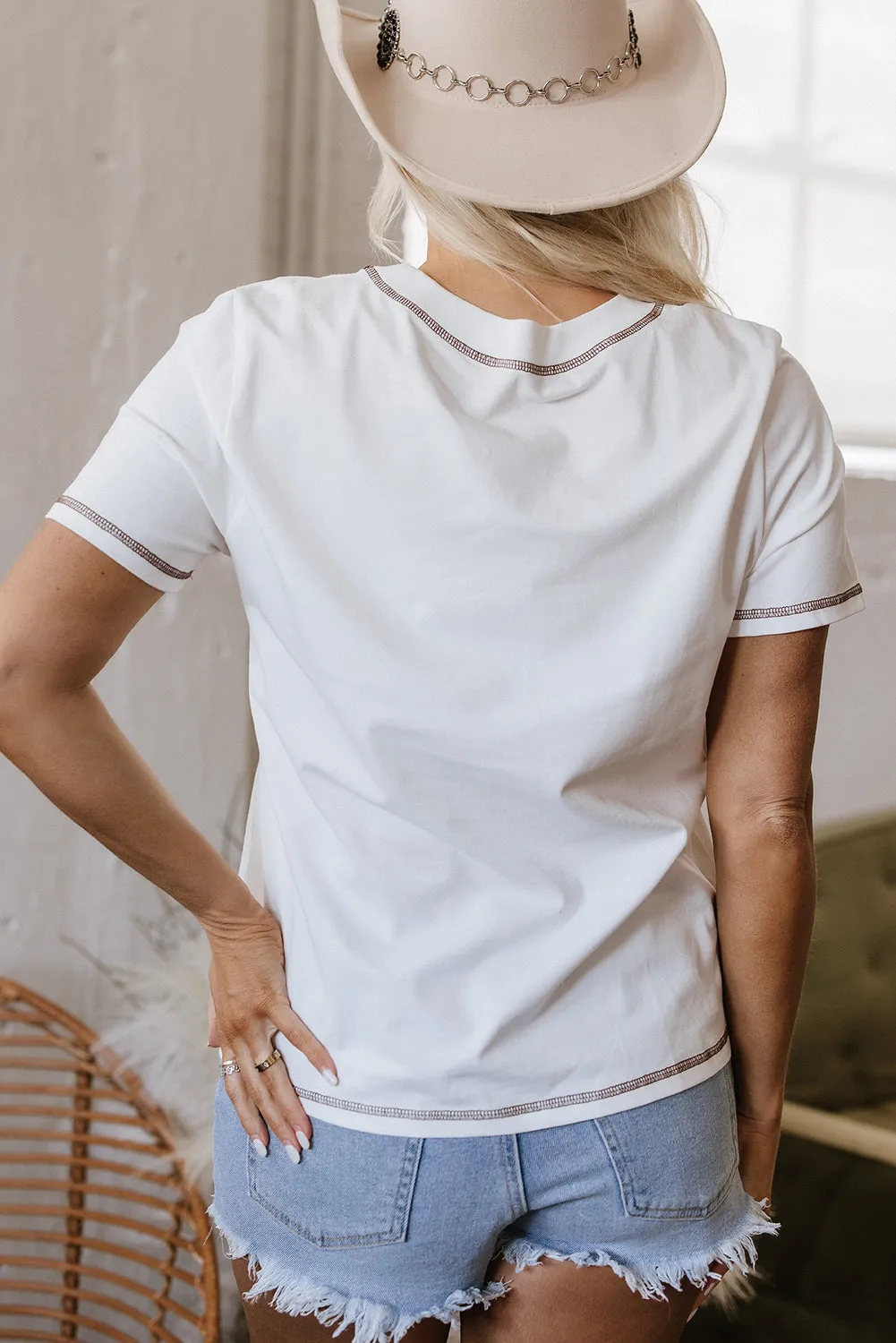 Horseshoe Embroidered Patch Pocket Tee by Threaded Pear sold by Zulily product image thumbnail 2