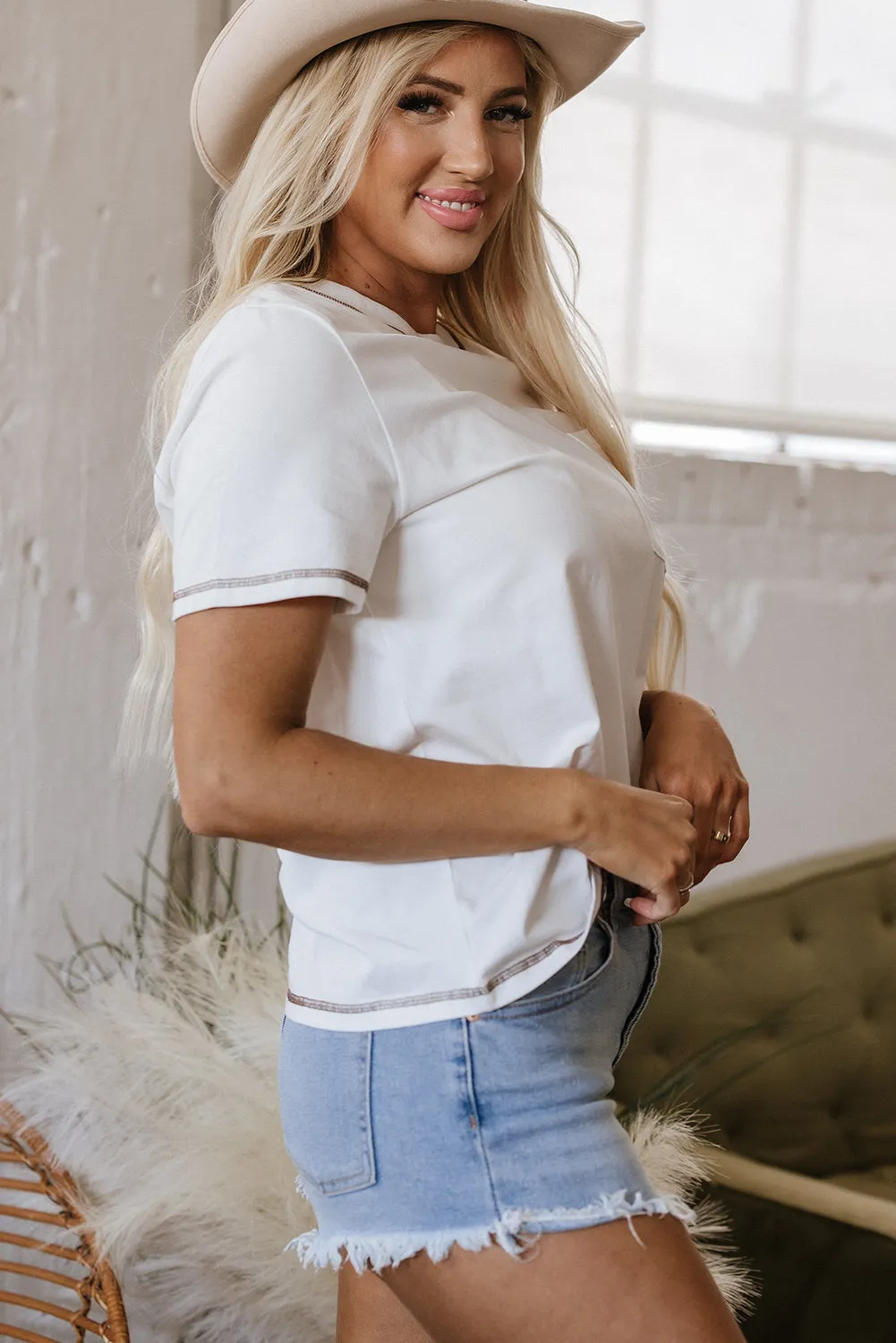 Horseshoe Embroidered Patch Pocket Tee by Threaded Pear sold by Zulily product image thumbnail 3