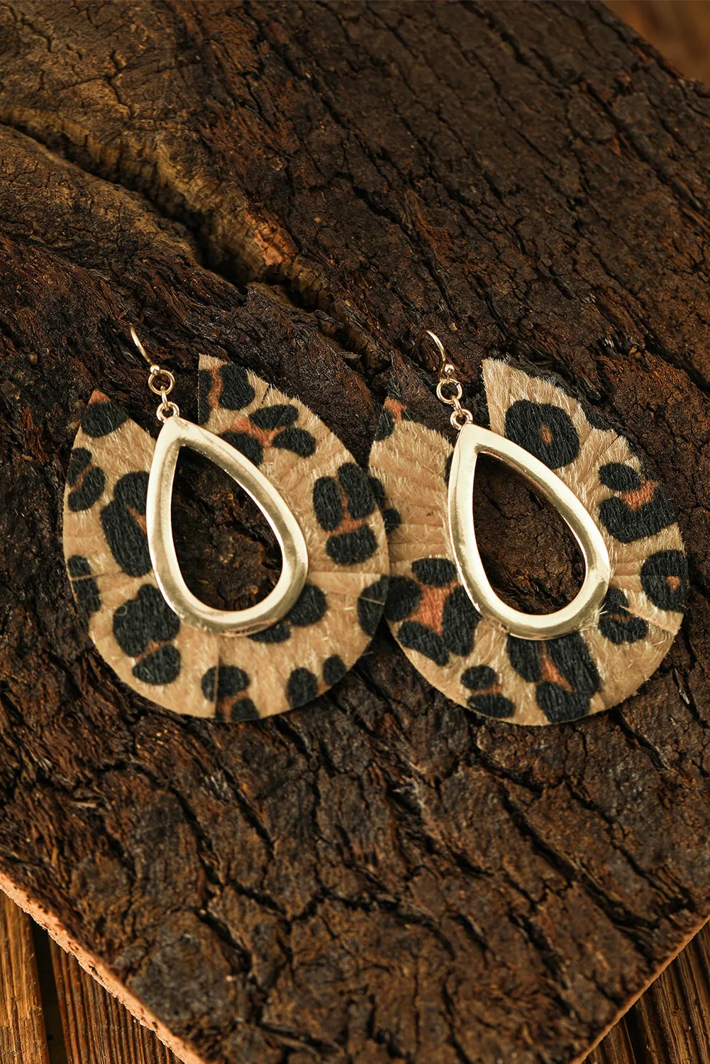Leopard Print Hollow Out Drop Earrings by Threaded Pear sold by Zulily product image thumbnail 2