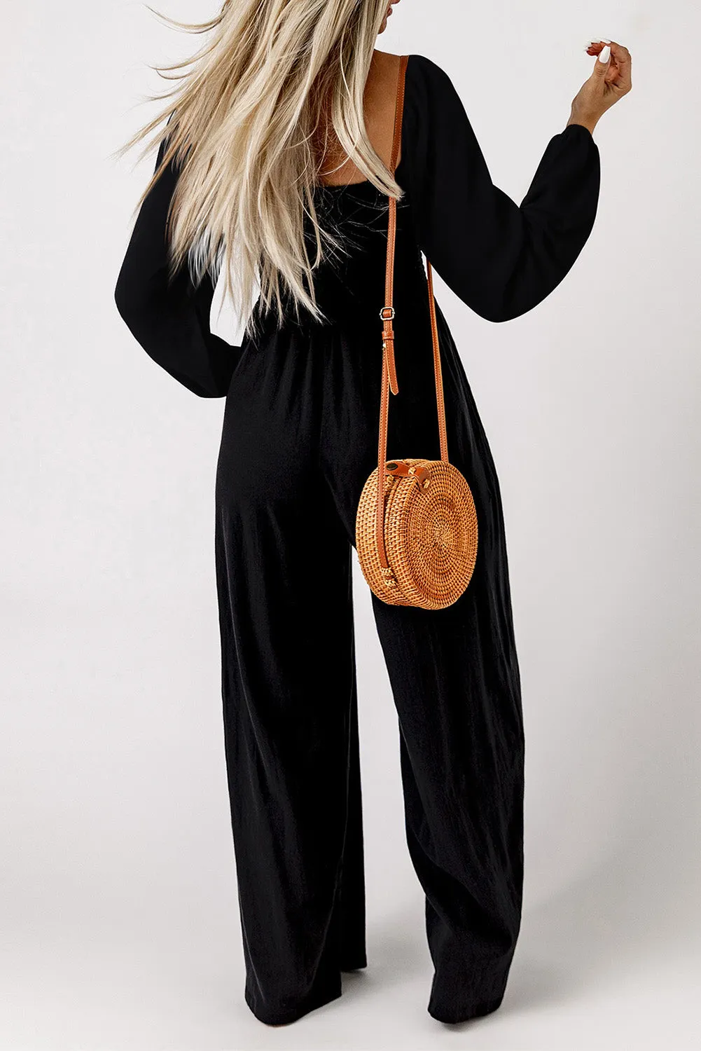 Ryleigh Smocked Square Neck Long Sleeve Wide Leg Jumpsuit by Threaded Pear sold by Zulily product image thumbnail 2