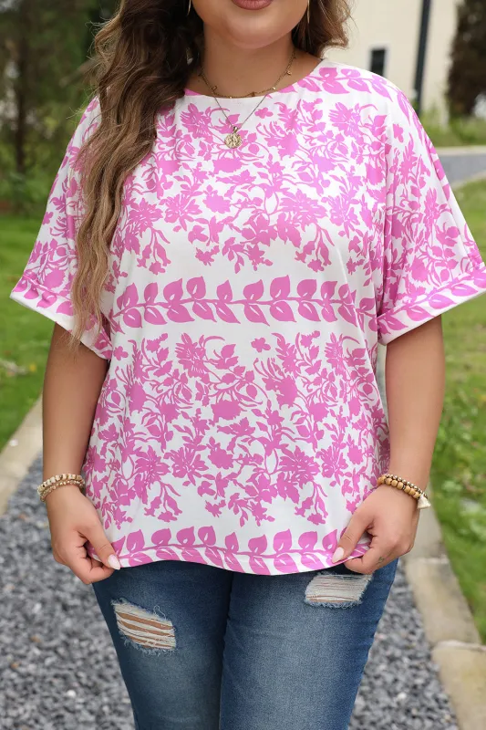 Amiri Floral Curved Hem Plus Size Top by Threaded Pear sold by Zulily