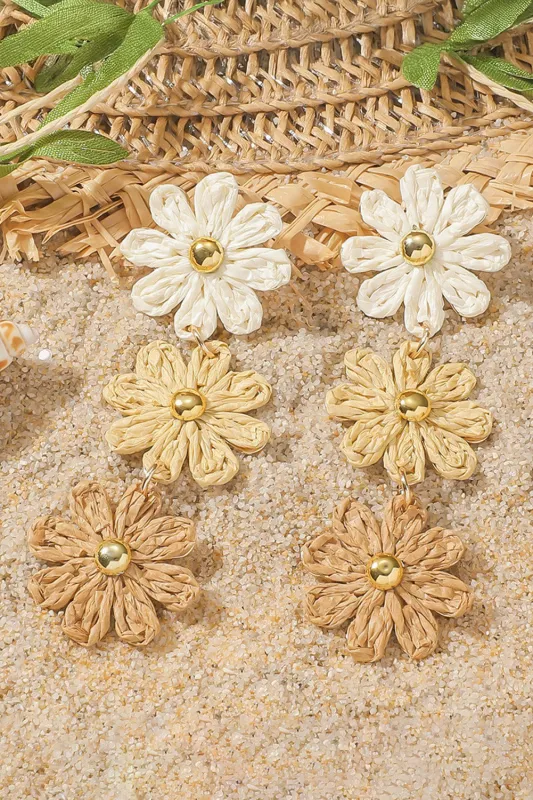 Crochet Flowers Stud Dangle Earrings by Threaded Pear sold by Zulily