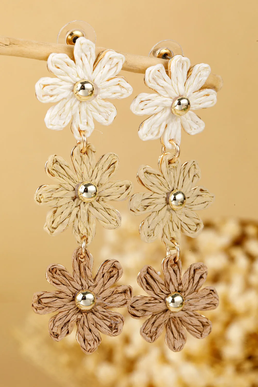 Crochet Flowers Stud Dangle Earrings by Threaded Pear sold by Zulily product image thumbnail 5