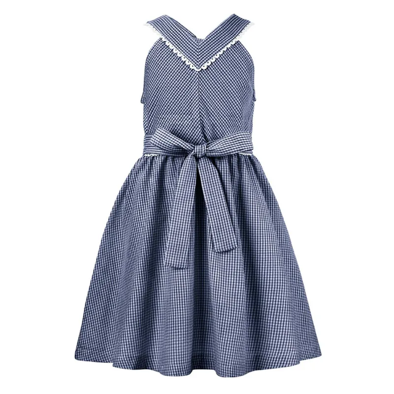 Sunshine Swing Girl's Gingham Bow-Accent Sleeveless A-Line Dress sold by Zulily