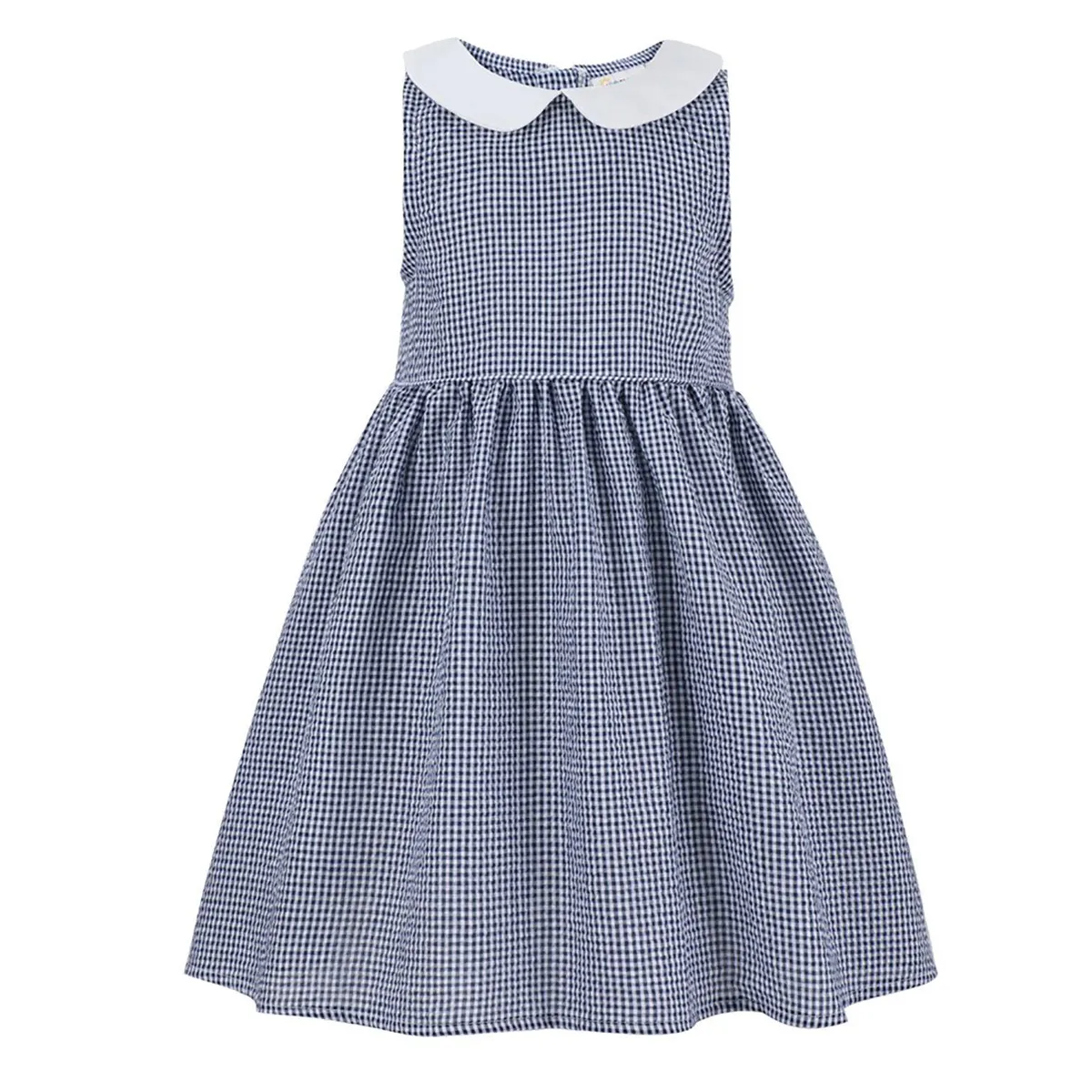 Sunshine Swing Girl's Gingham Peter Pan Collar Sleeveless A-Line Dress sold by Zulily product image thumbnail 2
