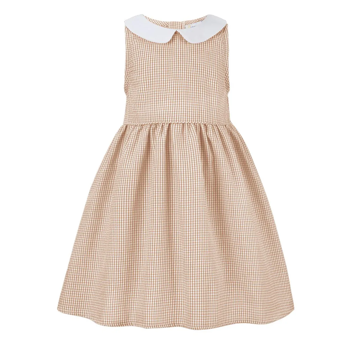 Sunshine Swing Girl's Gingham Peter Pan Collar Sleeveless A-Line Dress sold by Zulily product image thumbnail 5