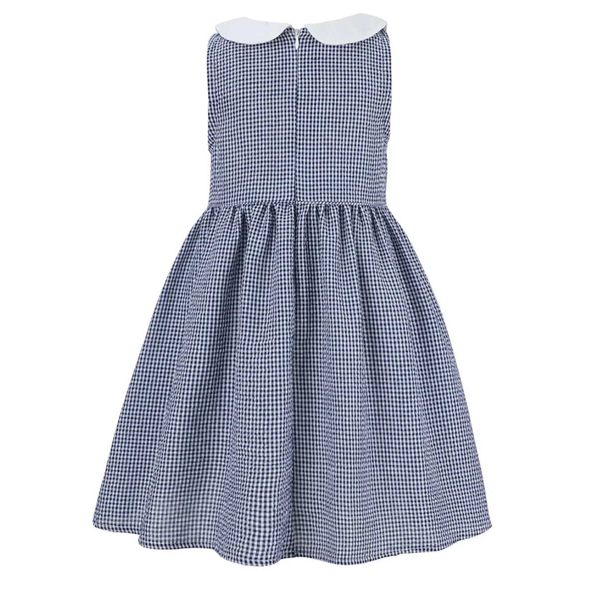 Sunshine Swing Girl's Gingham Peter Pan Collar Sleeveless A-Line Dress sold by Zulily product image thumbnail 3