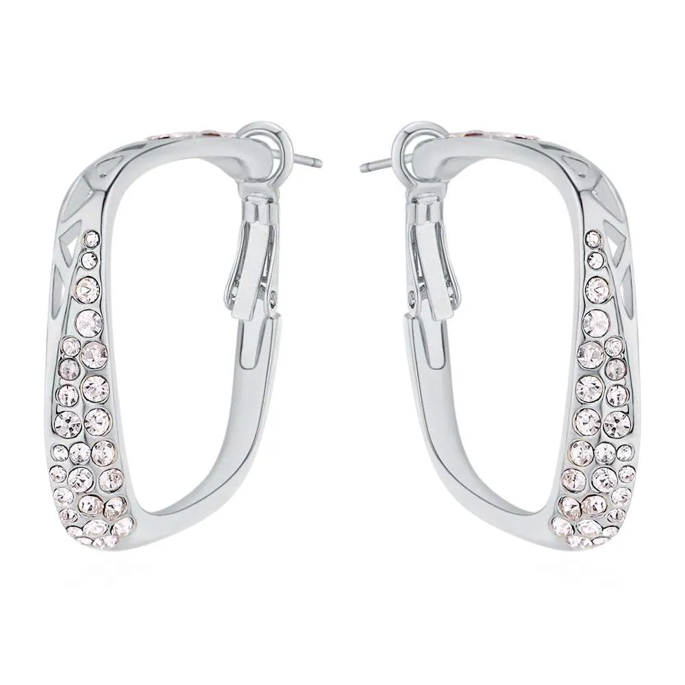 Clear Swarovski Crystal Earrings – Clear Swarovski Crystal Rectangular Hoop Earrings By callura sold by Zulily