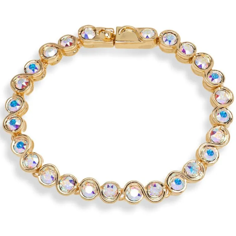 Gold Aurora Borealis Swarovski Crystal Bracelet – Aurora Borealis Swarovski Crystal Tennis Bracelet By callura sold by Zulily