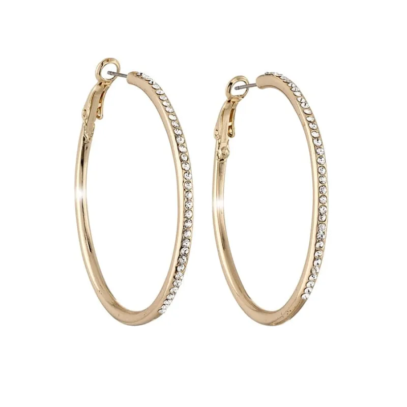 Gold Clear Swarovski Crystal Earrings – Classis Hoop Earrings With Clear Swarovski Crystals By callura sold by Zulily