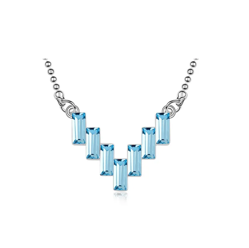 Aqua Swarovski Crystal Necklace – Crystal Swarovski Baguette Necklace By callura sold by Zulily