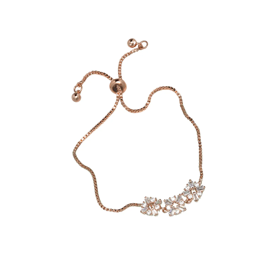 Clear Swarovski Crystal Bracelet – Rose Gold Clear Swarovski Crystal Floral Adjustable Bracelet By callura sold by Zulily