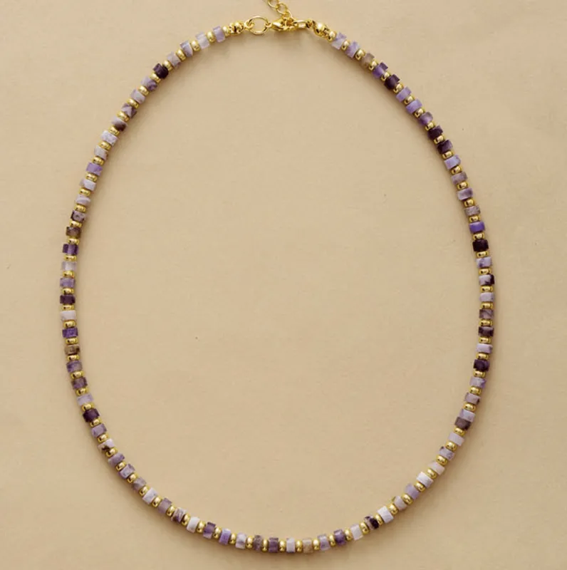 Goldtone Amethyst Mix Beaded Necklace sold by Zulily