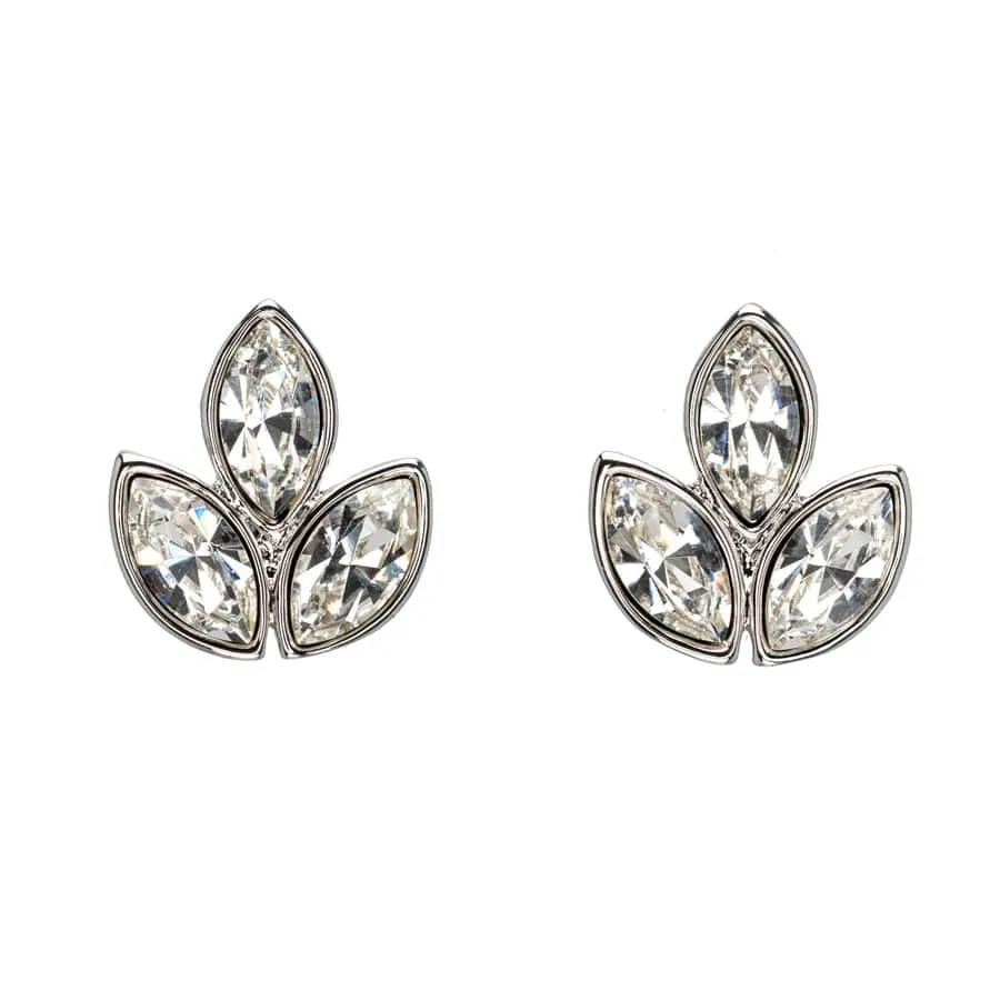 Clear Swarovski Crystal Earrings – Crystal Triplet Leaf Stud Earrings By callura sold by Zulily