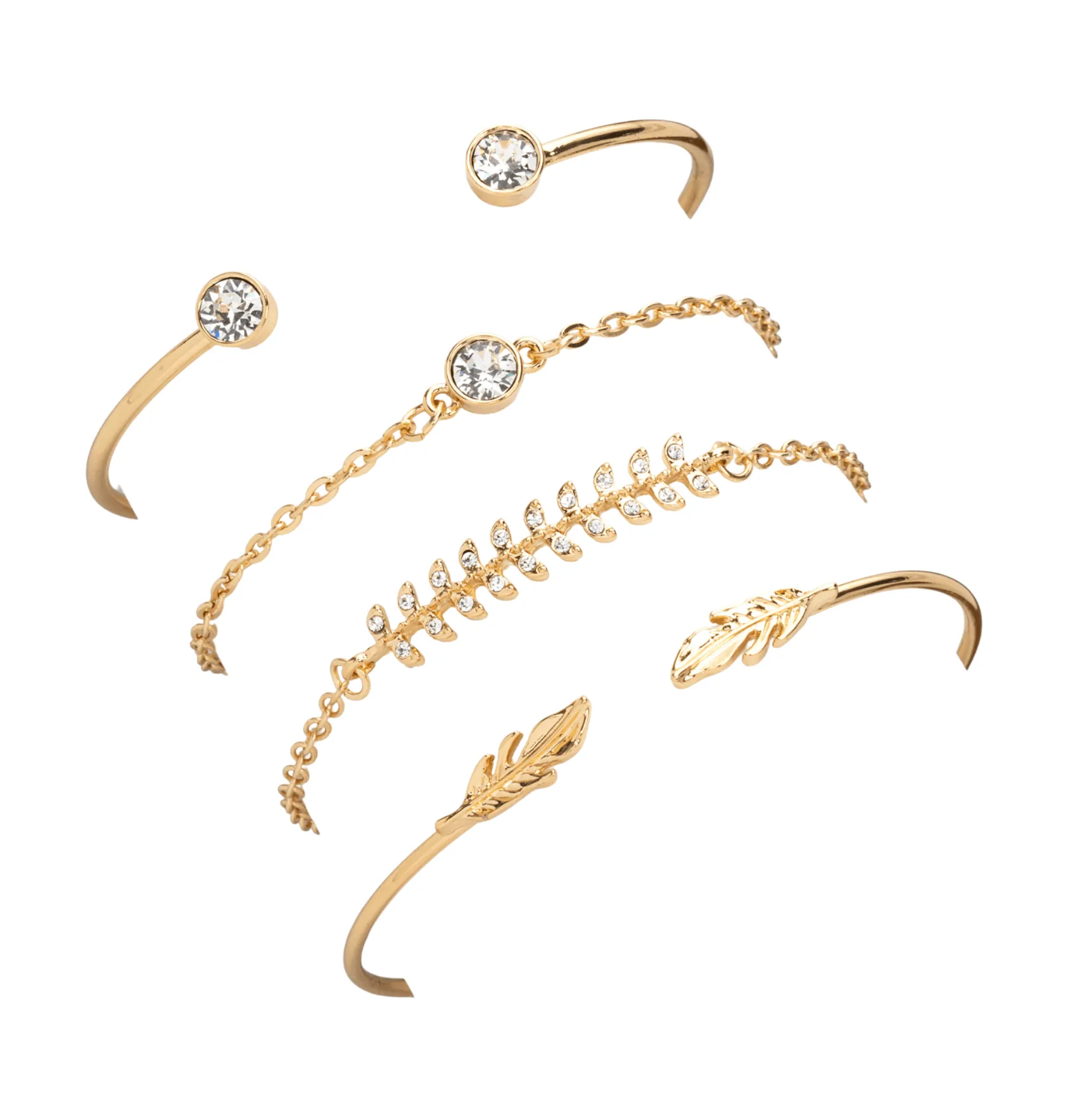 Clear Swarovski Crystal Bracelet – Goldtone Clear Bracelet Set With Feather And Swarovski Crystals By callura sold by Zulily