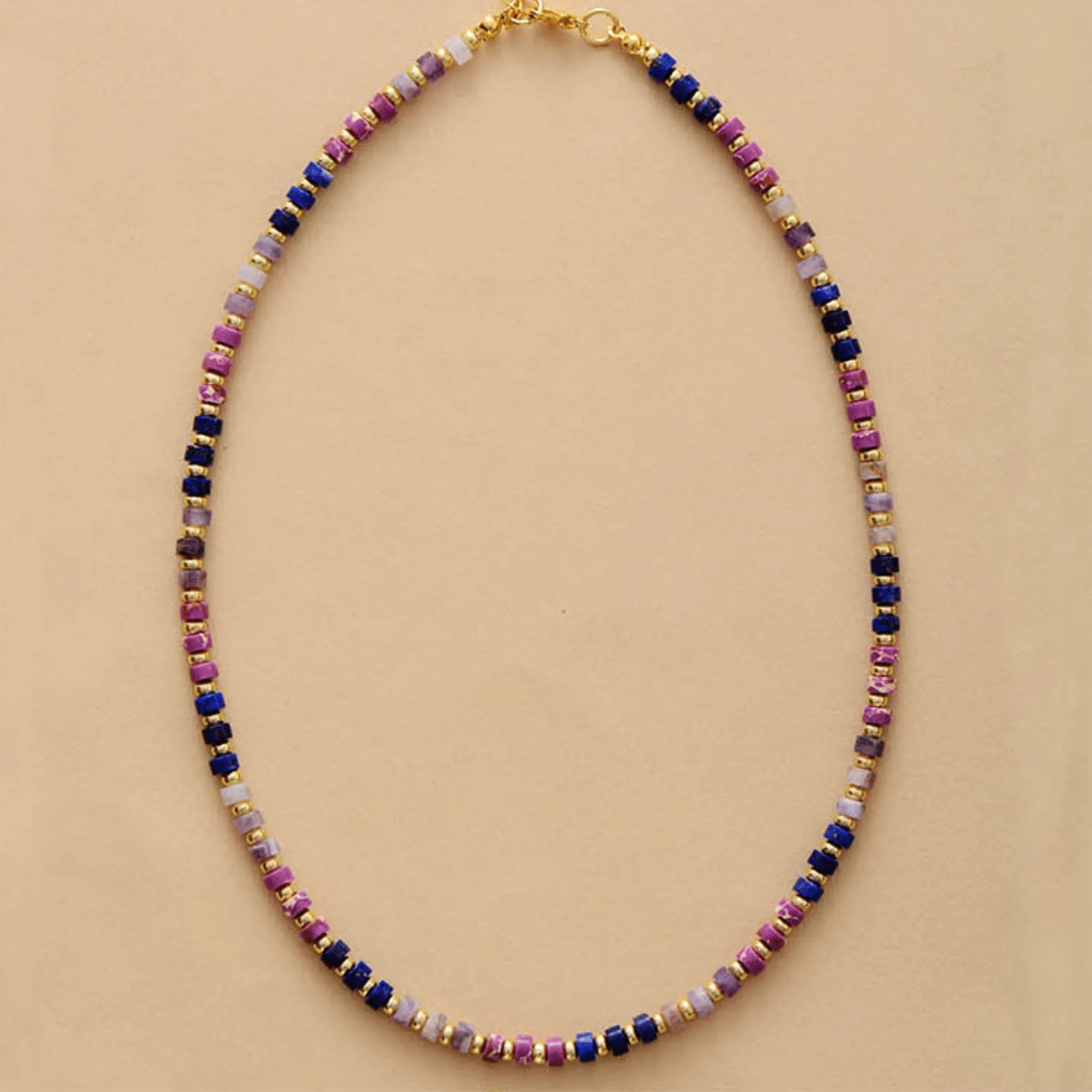 Goldtone Purple Beaded Necklace sold by Zulily