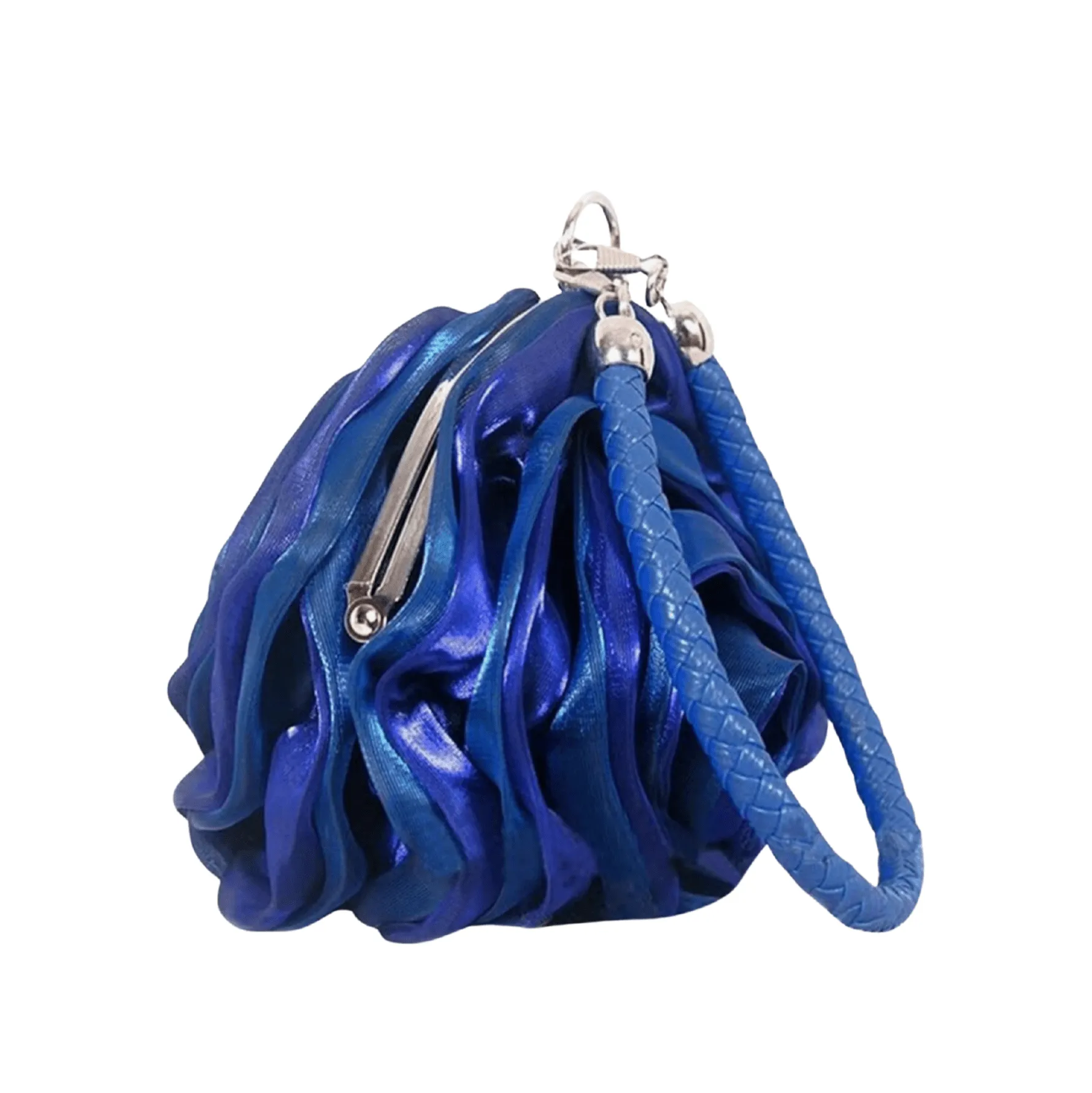Blue Satine Rose Flower Clutch Handbag with Removeable Strap sold by Zulily product image thumbnail 2