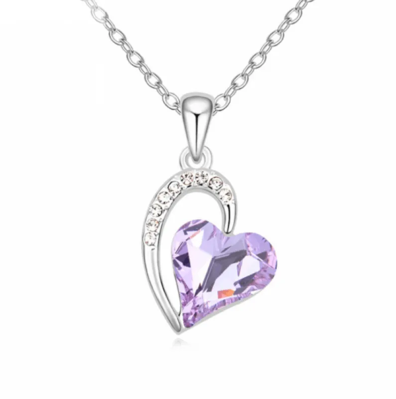Lavendar Swarovski Crystal Necklace – Lavender Swarovski Crystal Heart Pendant Necklace By callura sold by Zulily