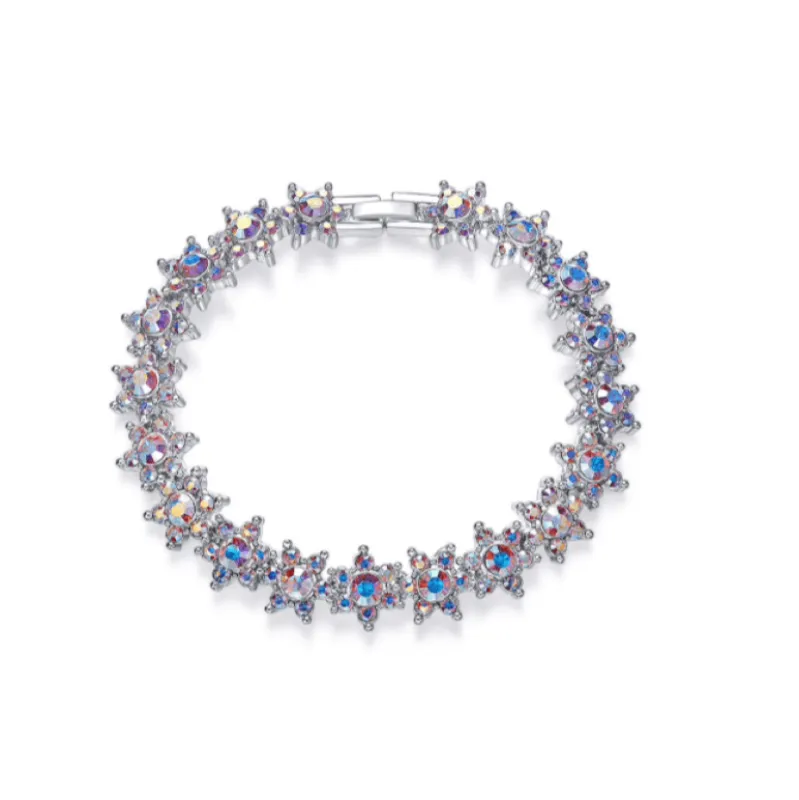 Aurora Borealis Swarovski Crystal Bracelet – Aurora Borealis Swarovski Crystal Floral Bracelet By callura sold by Zulily