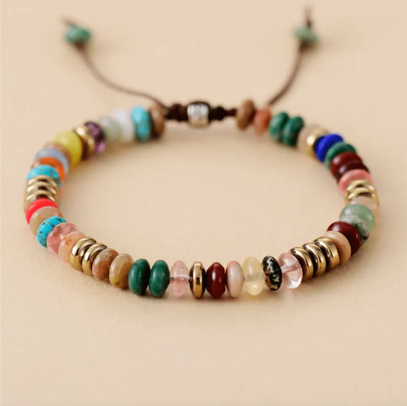 Multi Colored Quartz Beaded Adjustable Bracelet sold by Zulily