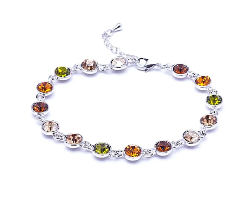 Olivine Multi Swarovski Crystal Bracelet – Purple Blue Shade Tennis Bracelet With Swarovski Crystals By callura sold by Zulily