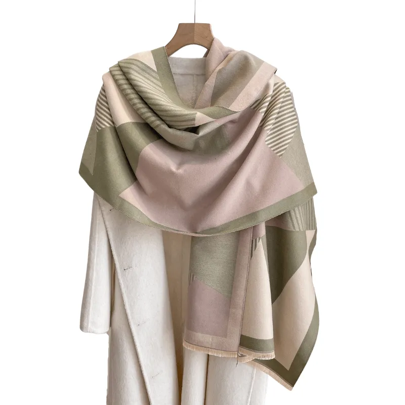 Olive Green & Beige Color Blocked Striped Patterned Scarf sold by Zulily