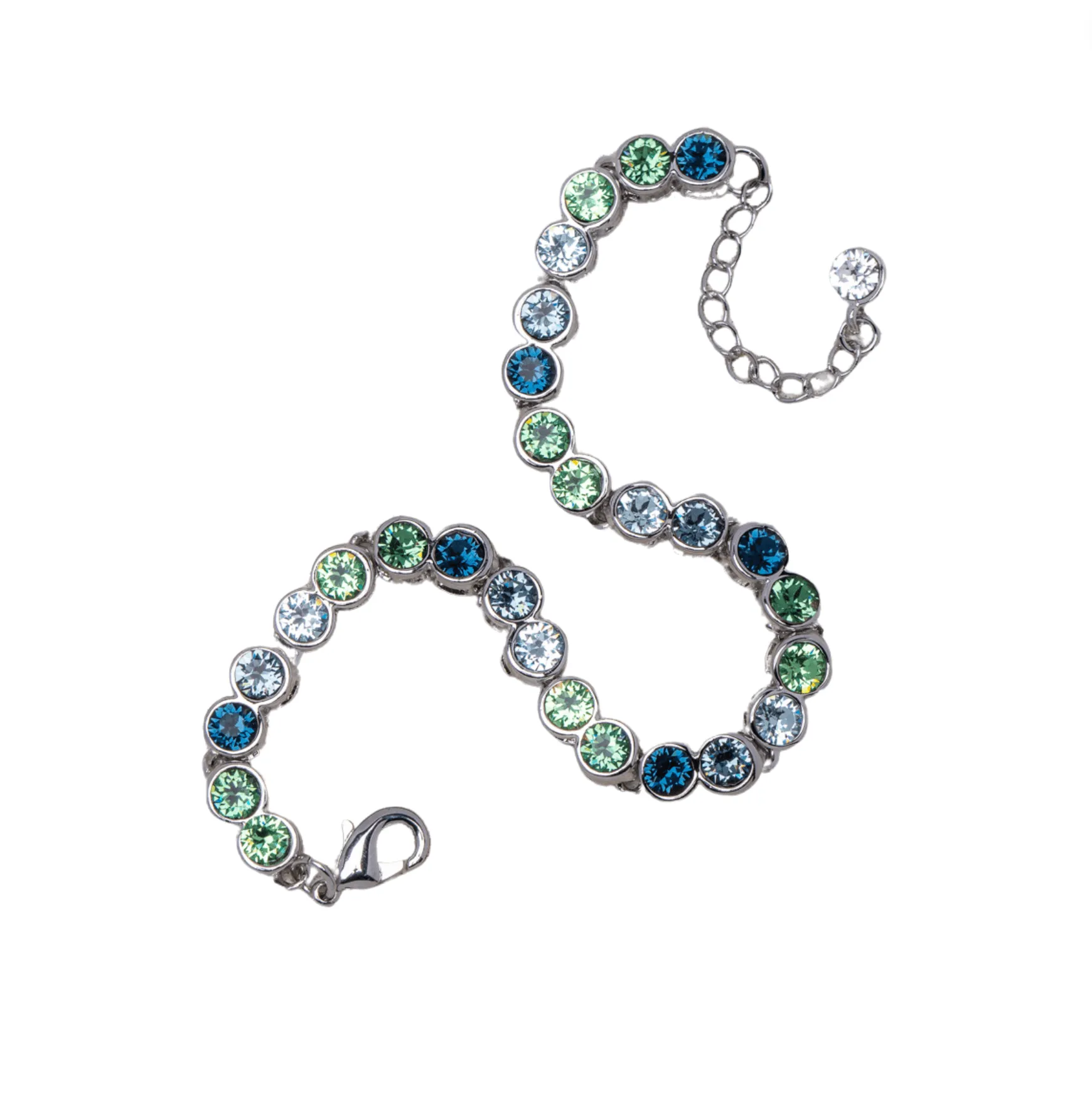 Multi Swarovski Crystal Bracelet – Blue Green Swarovski Crystal Tennis Bracelet By callura sold by Zulily