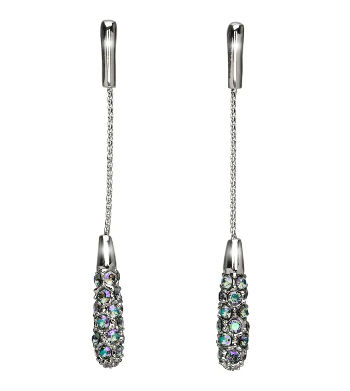 Paradise Shine Swarovski Crystal Earrings – Silvertone Pave Crystal Drop Chain Earrings By callura sold by Zulily