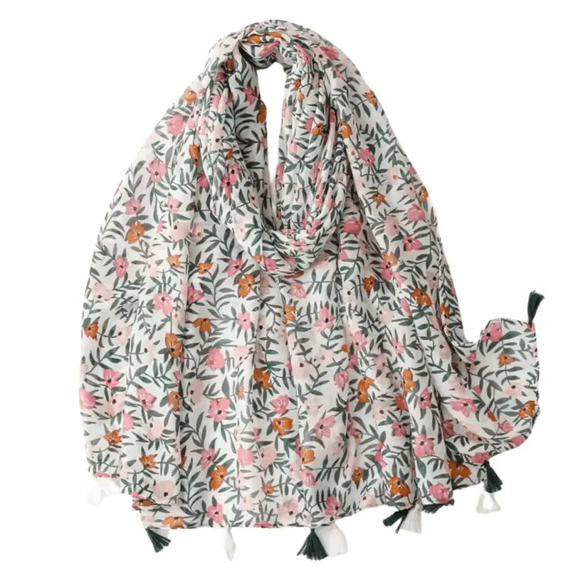 Pink Flower and Leaf Scarf sold by Zulily