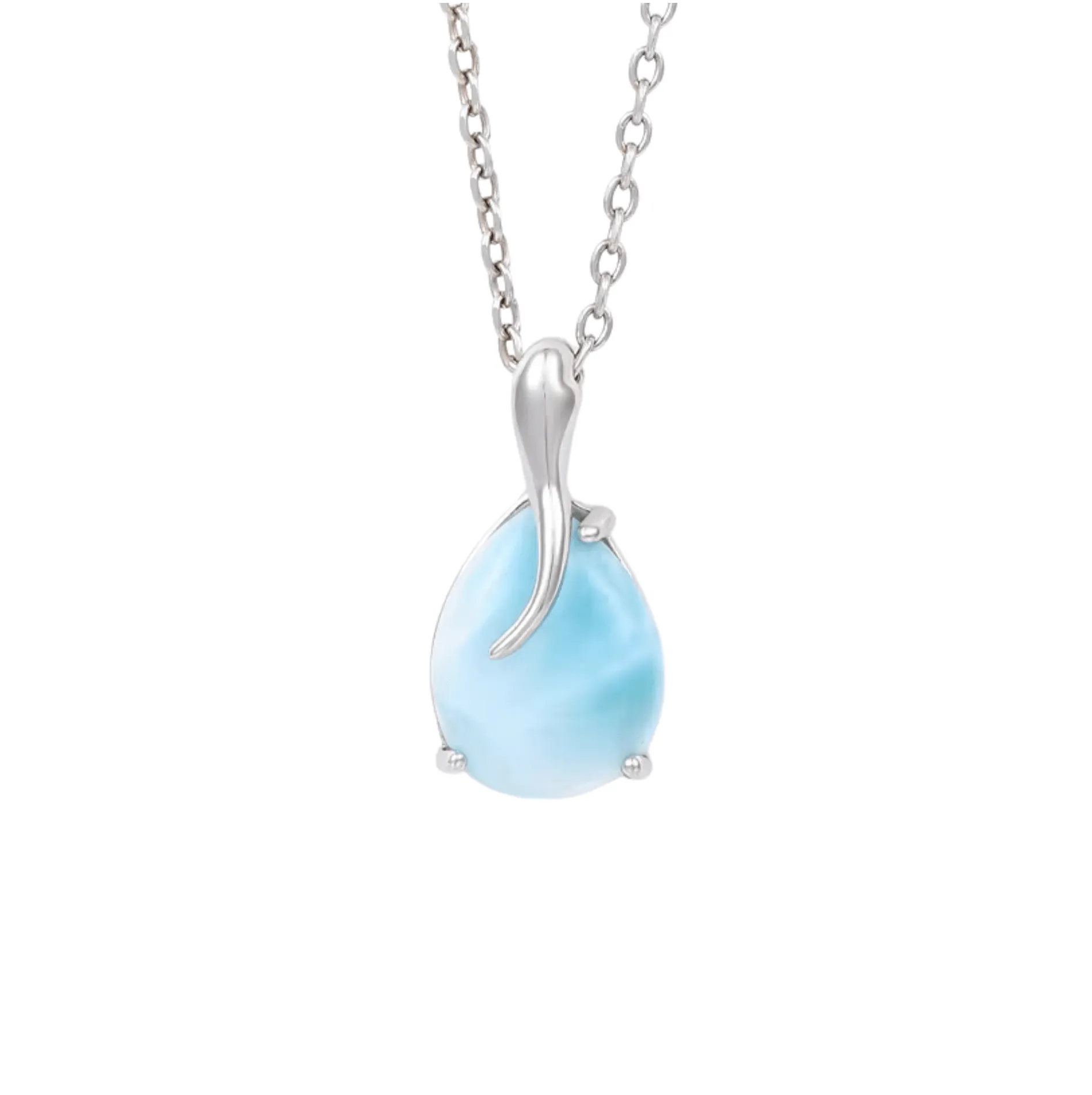 Sky Blue Larimar & Sterling Silver Teardrop Necklace sold by Zulily