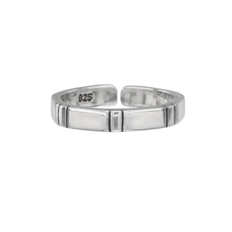 Simple Sterling Silver Lined Band Toe Ring sold by Zulily