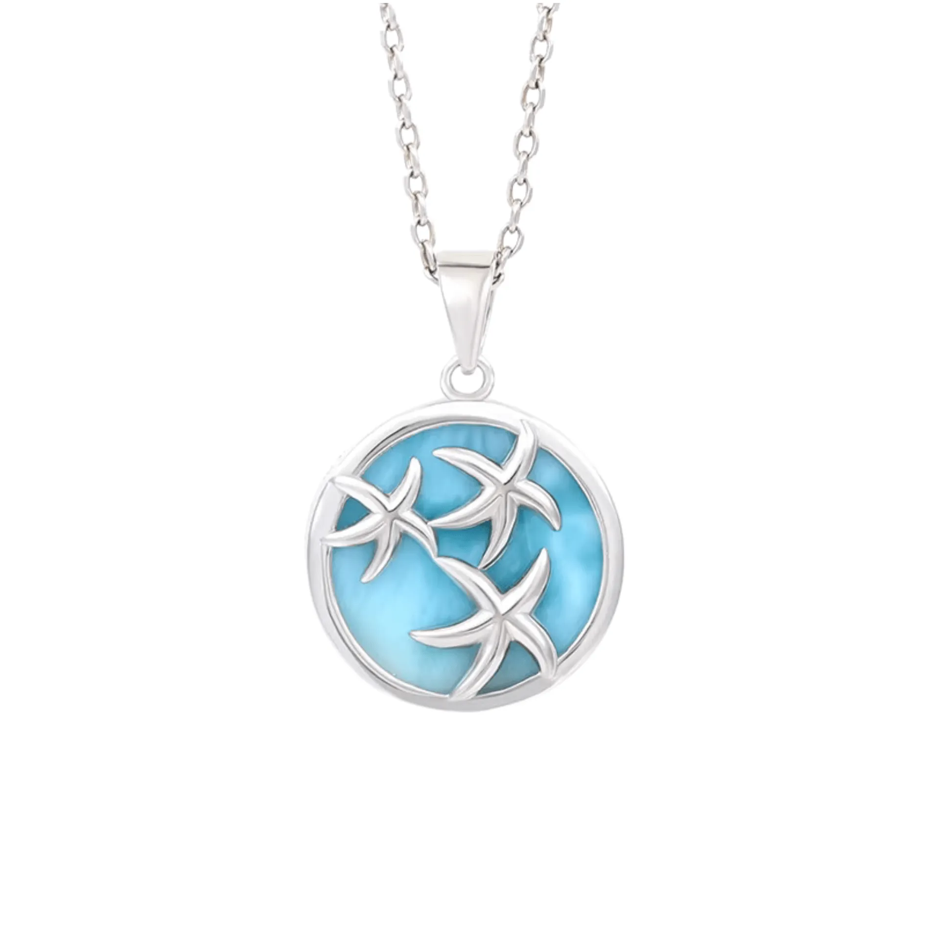 Sky Blue Larimar & Sterling Silver Starfish Pendant Necklace sold by Zulily