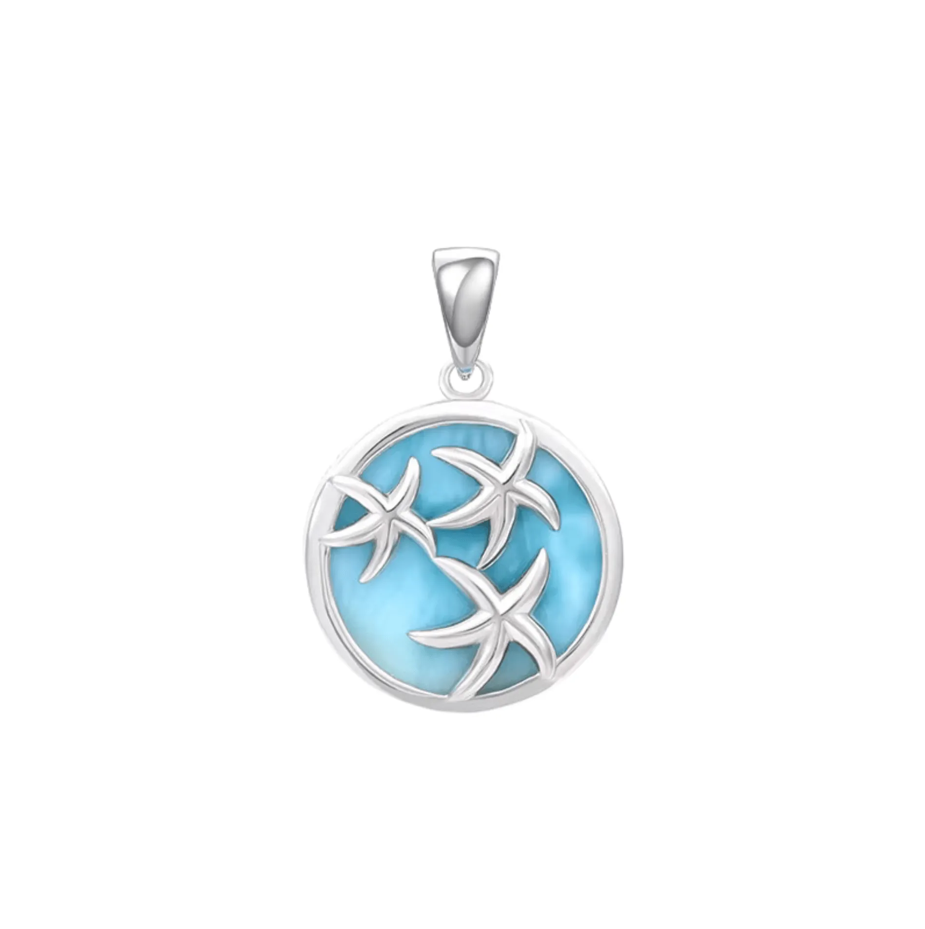 Sky Blue Larimar & Sterling Silver Starfish Pendant Necklace sold by Zulily product image thumbnail 2
