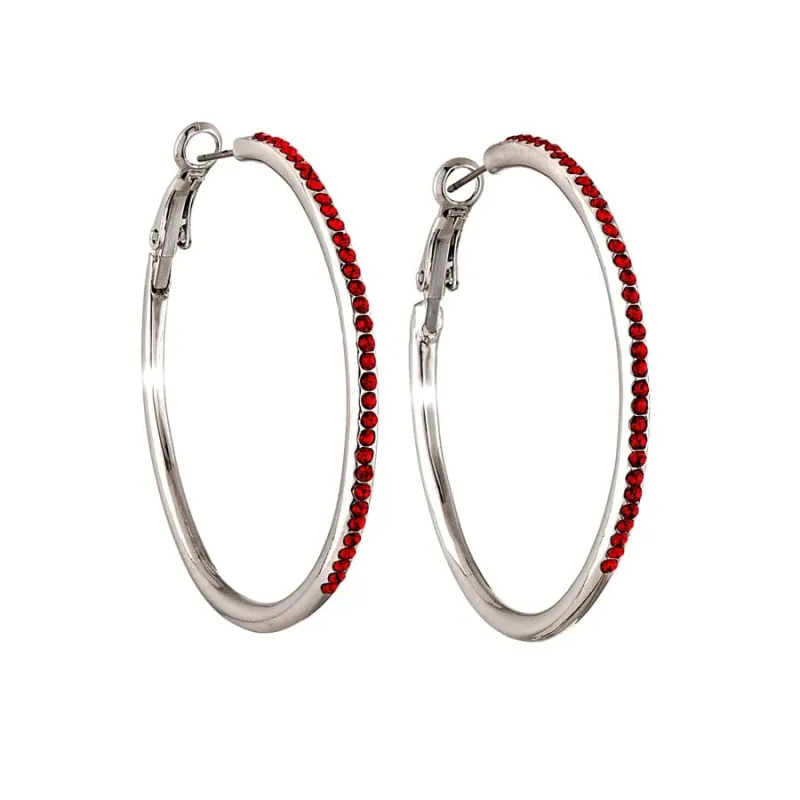 Silver Siam Swarovski Crystal Earrings – Classis Hoop Earrings With Clear Swarovski Crystals By callura sold by Zulily