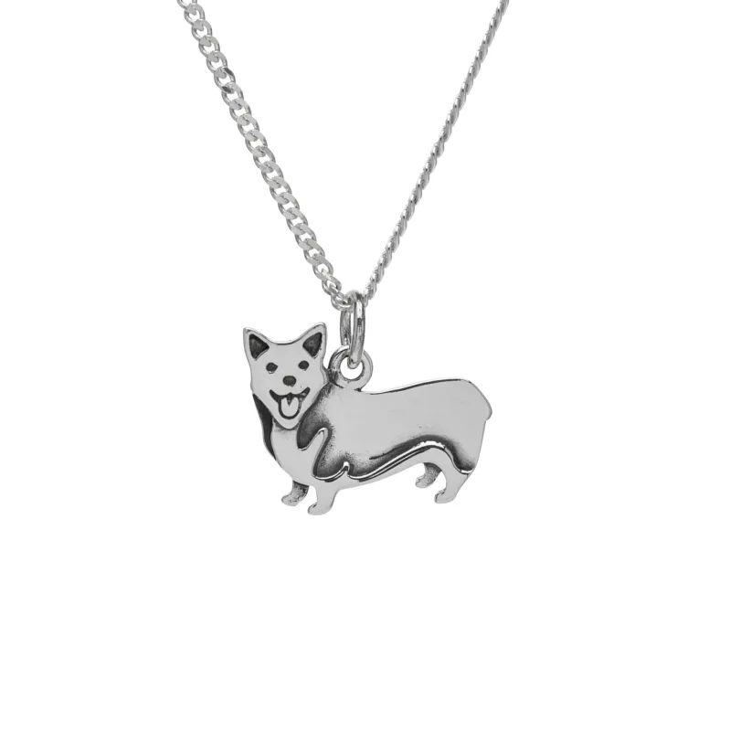 Sterling Silver Corgi Dog Pendant Necklace sold by Zulily