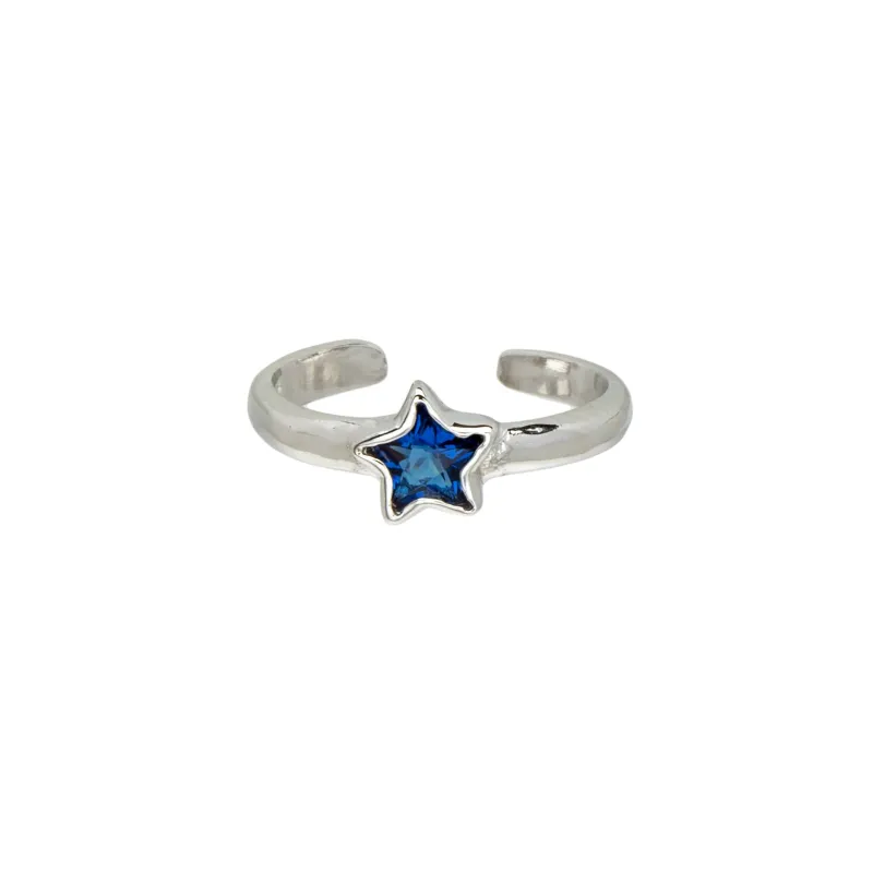 Sterling Silver Blue Cubic Zirconia Star Toe Ring sold by Zulily