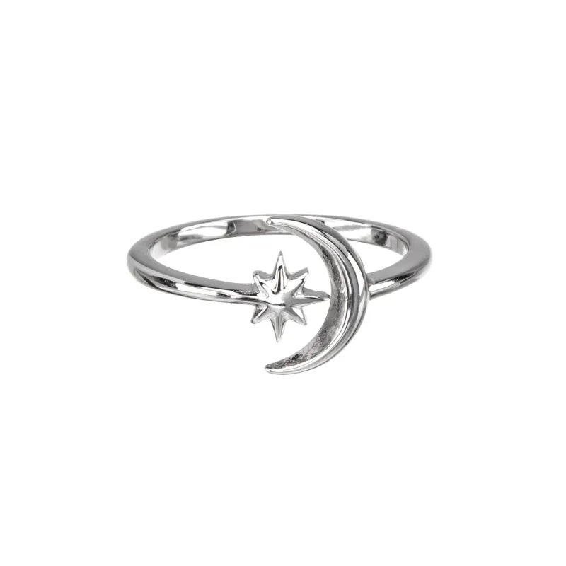 Sterling Silver Crescent Moon Star Toe Ring sold by Zulily