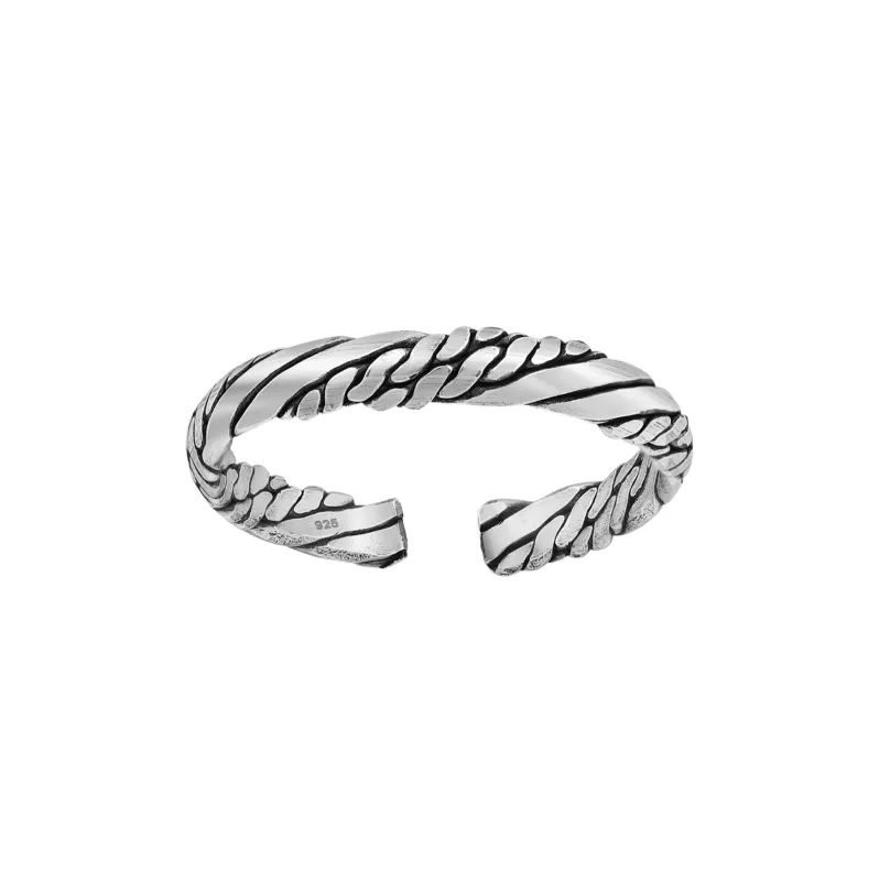 Sterling Silver Braided And Lined Toe Ring sold by Zulily